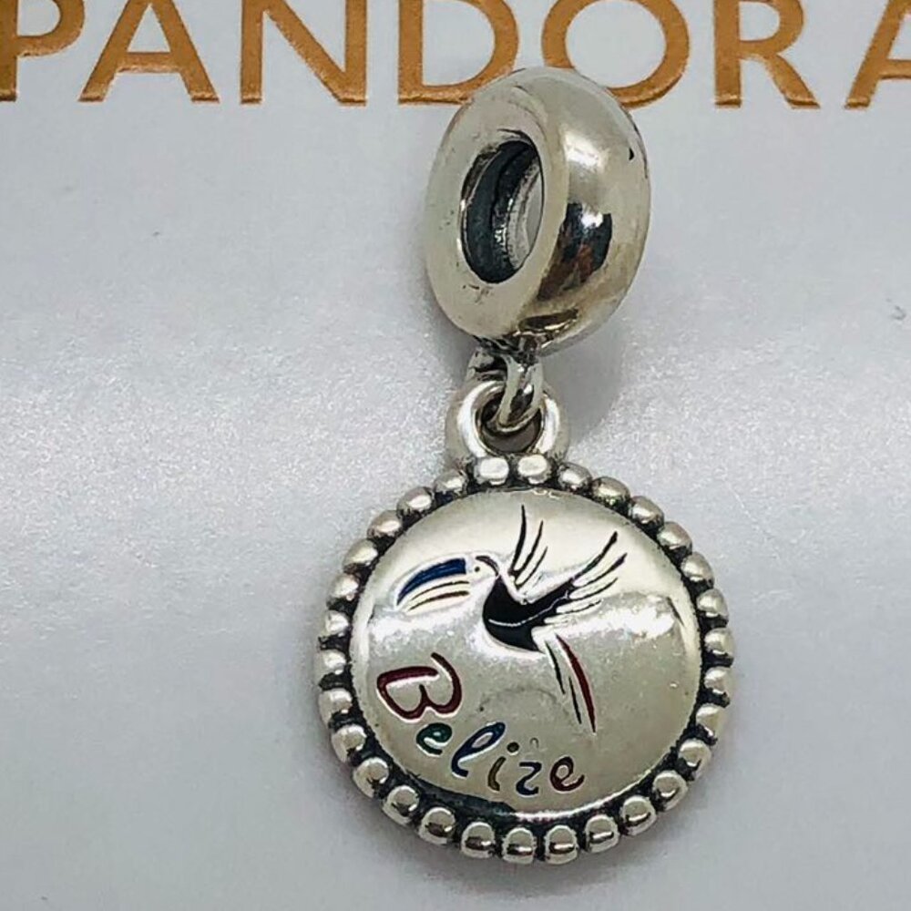 ✨🔥Pandora Belize charm Belize Birding Charm s925 Sterling Silver Jewelry